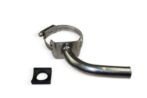 S/S milkentry with hose clamp, 90°, incl. gasket