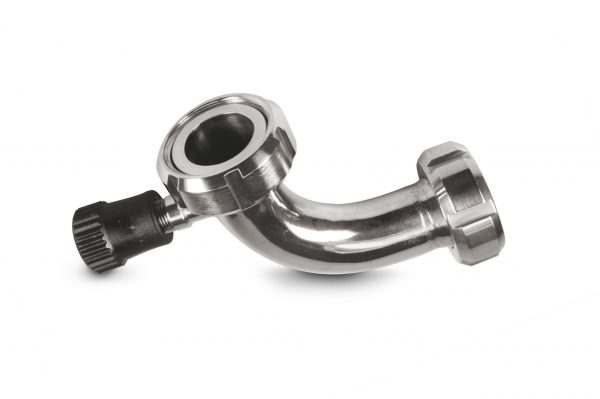 RVS uitlaat 90°, Ø40 mm, ⅜" aftap pass. DeLaval 998.956-80
