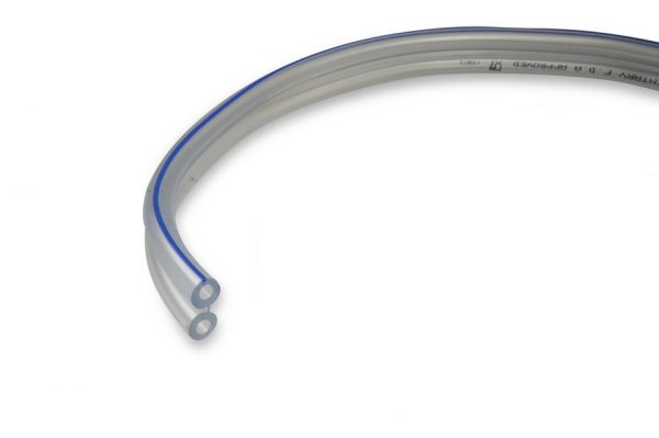 PVC luchtslang dubbel, Ø7xØ13 mm, blauwe strepen