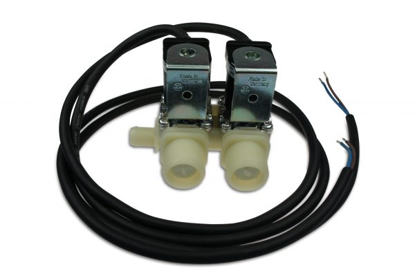 Solenoid valve with side-exit und cable 220 V, ½" nozzle, 2 x ¾" male thread