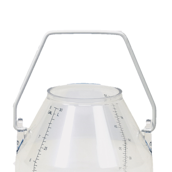 Aluminium handle for plastic milk bucket